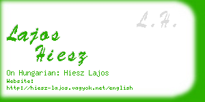 lajos hiesz business card